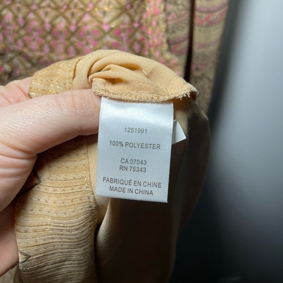 House of Harlow 1960 Women’s Shona Joy Metallic Shimmer Peasant Dress S - Picture 6 of 10